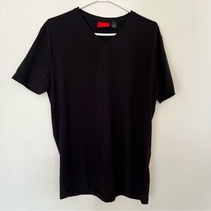 HUGO Black V-Neck Short Sleeve XL Tee